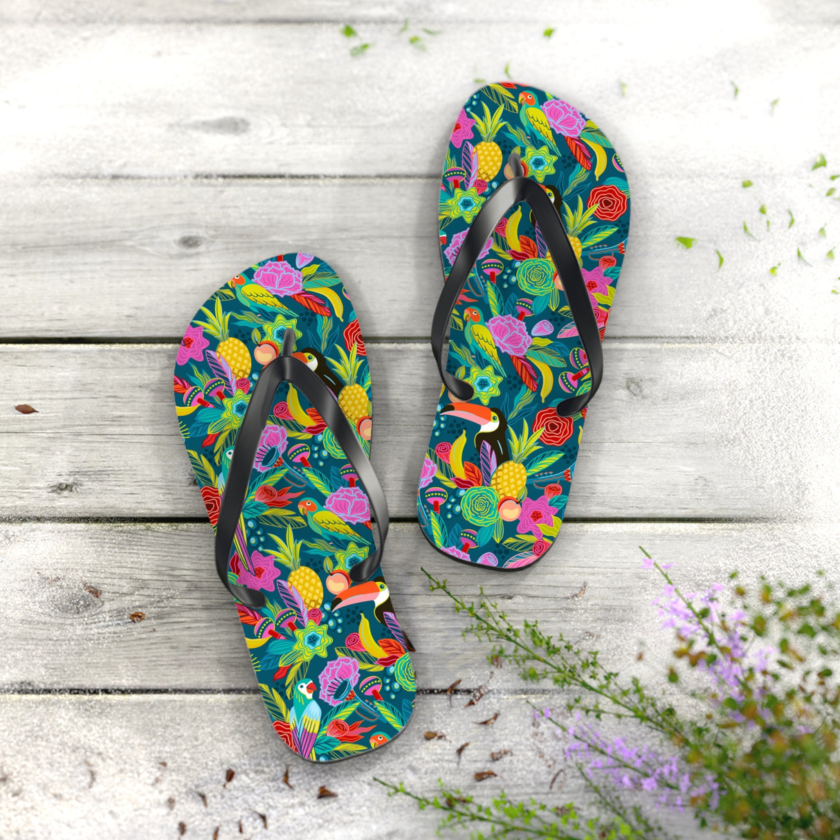 STUBBIE Flip Flops - Hiding Jungle Birds STUBBIE