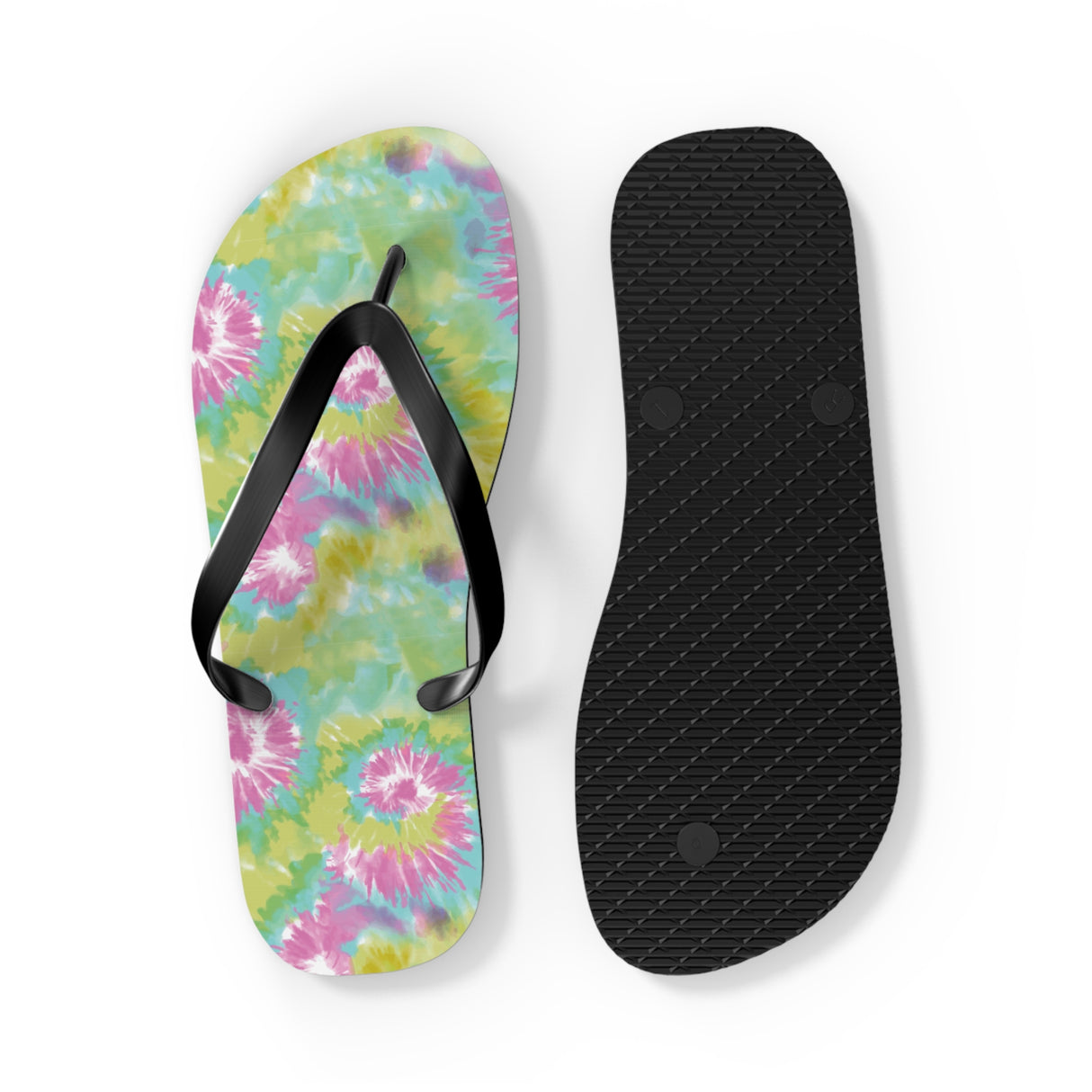 Green Tie Dye Flip Flops