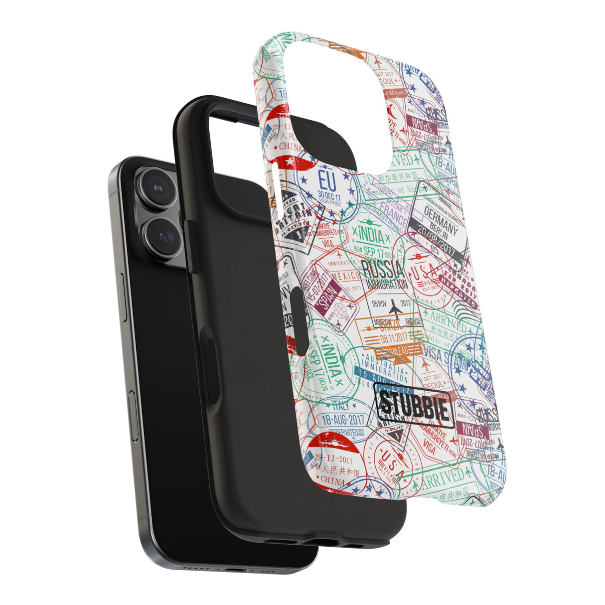 STUBBIE Phone Case for Apple iPhone - Travel Stamp Stubbie
