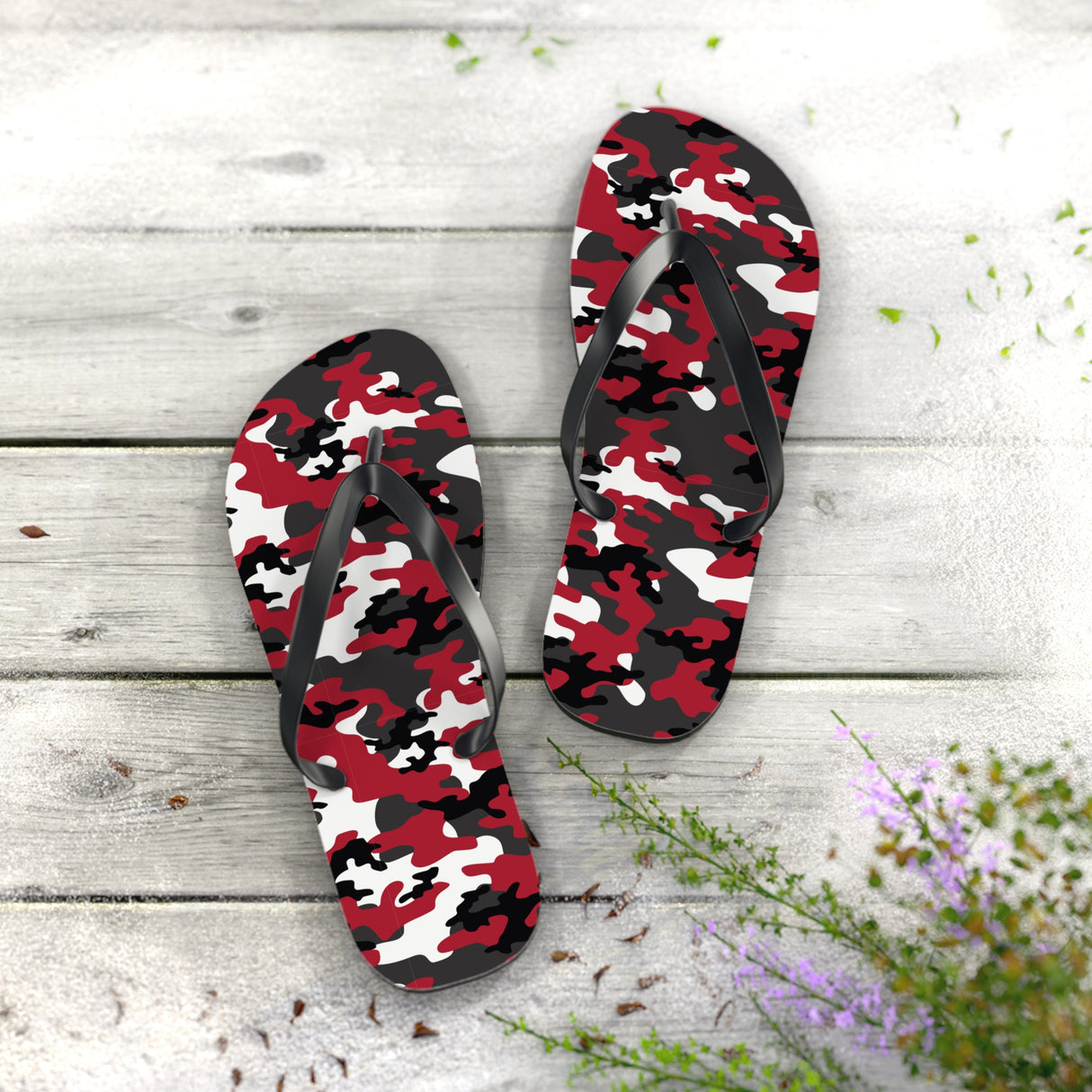 Red Camo Flip Flops