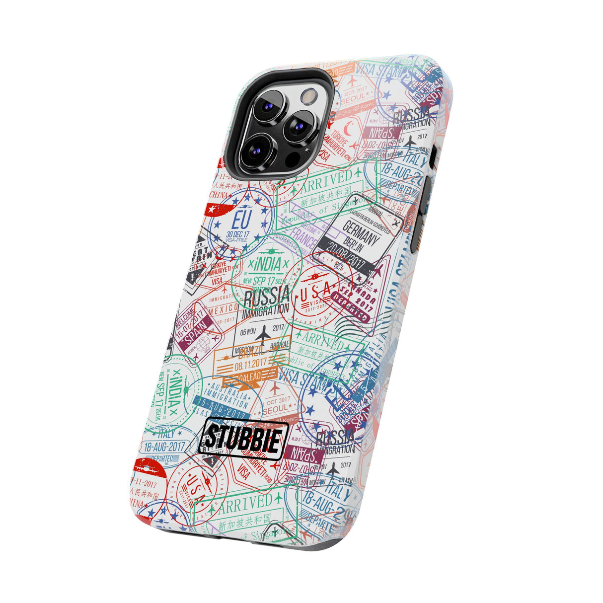 STUBBIE Phone Case for Apple iPhone - Travel Stamp Stubbie