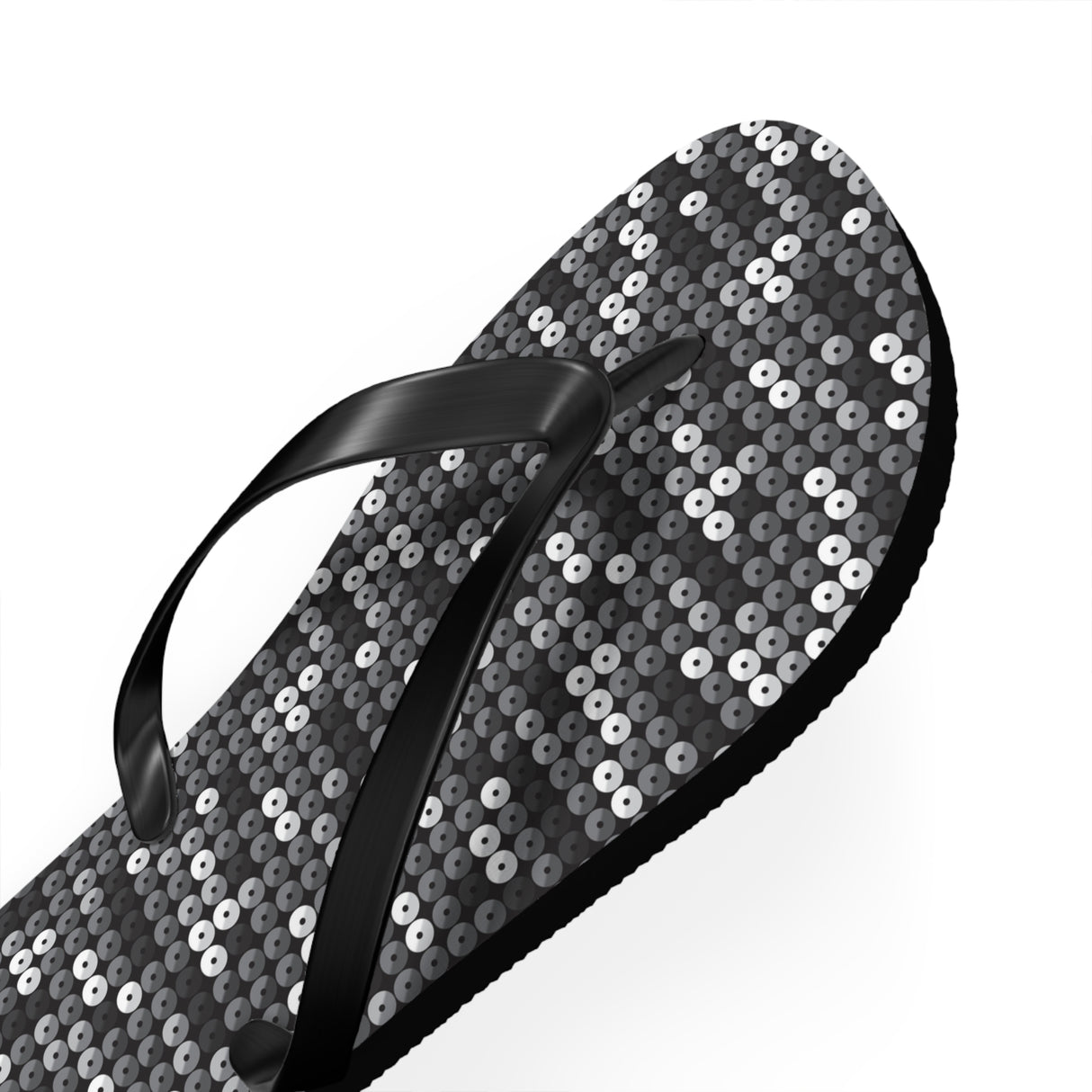 Black Sequin Flip Flops