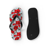Red Flower Flip Flops