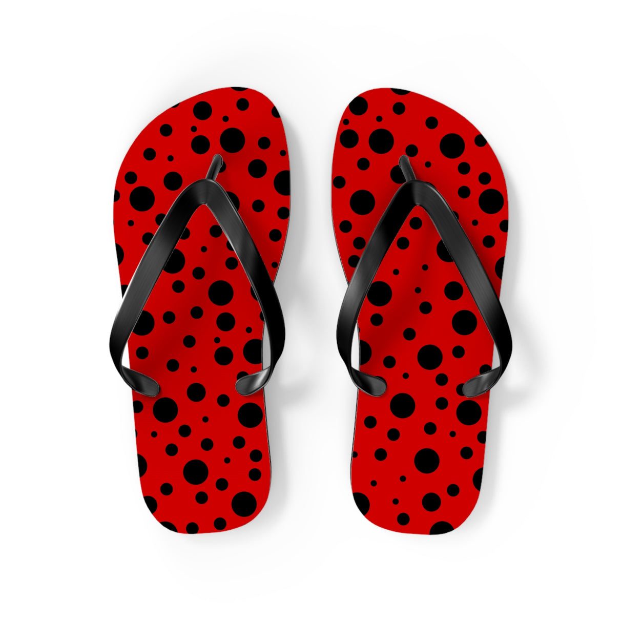 Black Polka Dot Flip Flops