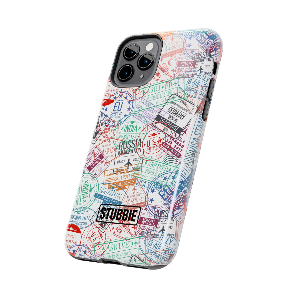 STUBBIE Phone Case for Apple iPhone - Travel Stamp Stubbie