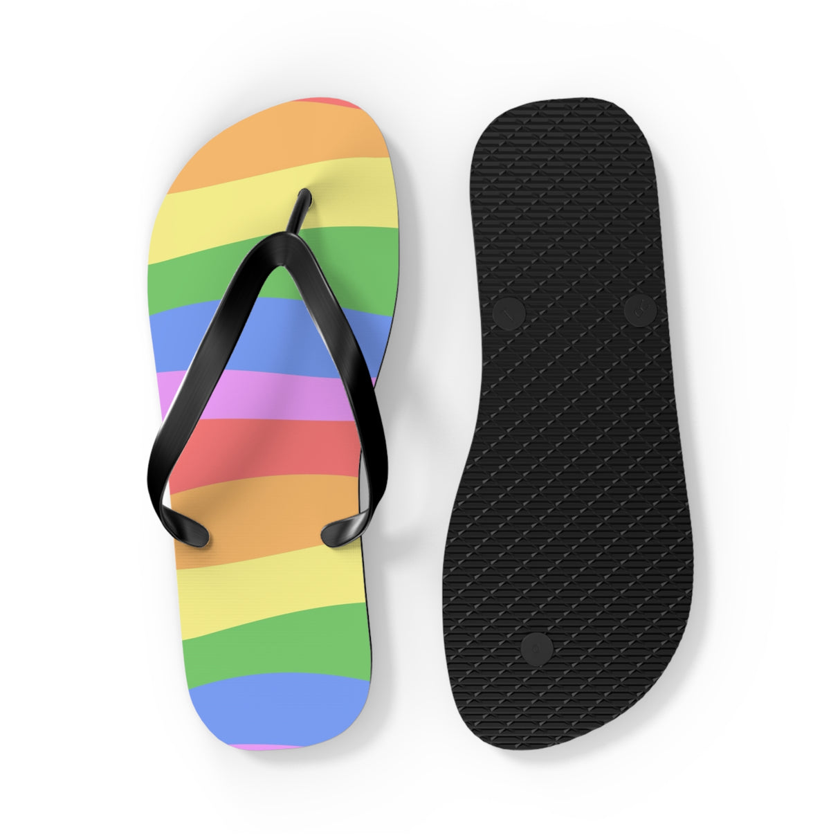 Bright Rainbow Flip Flops