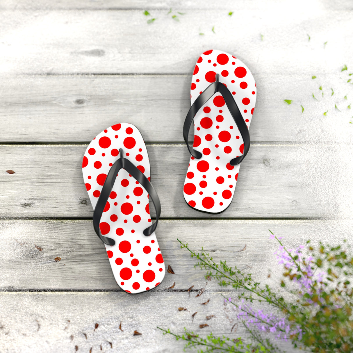 Red Polka Dot Flip Flops