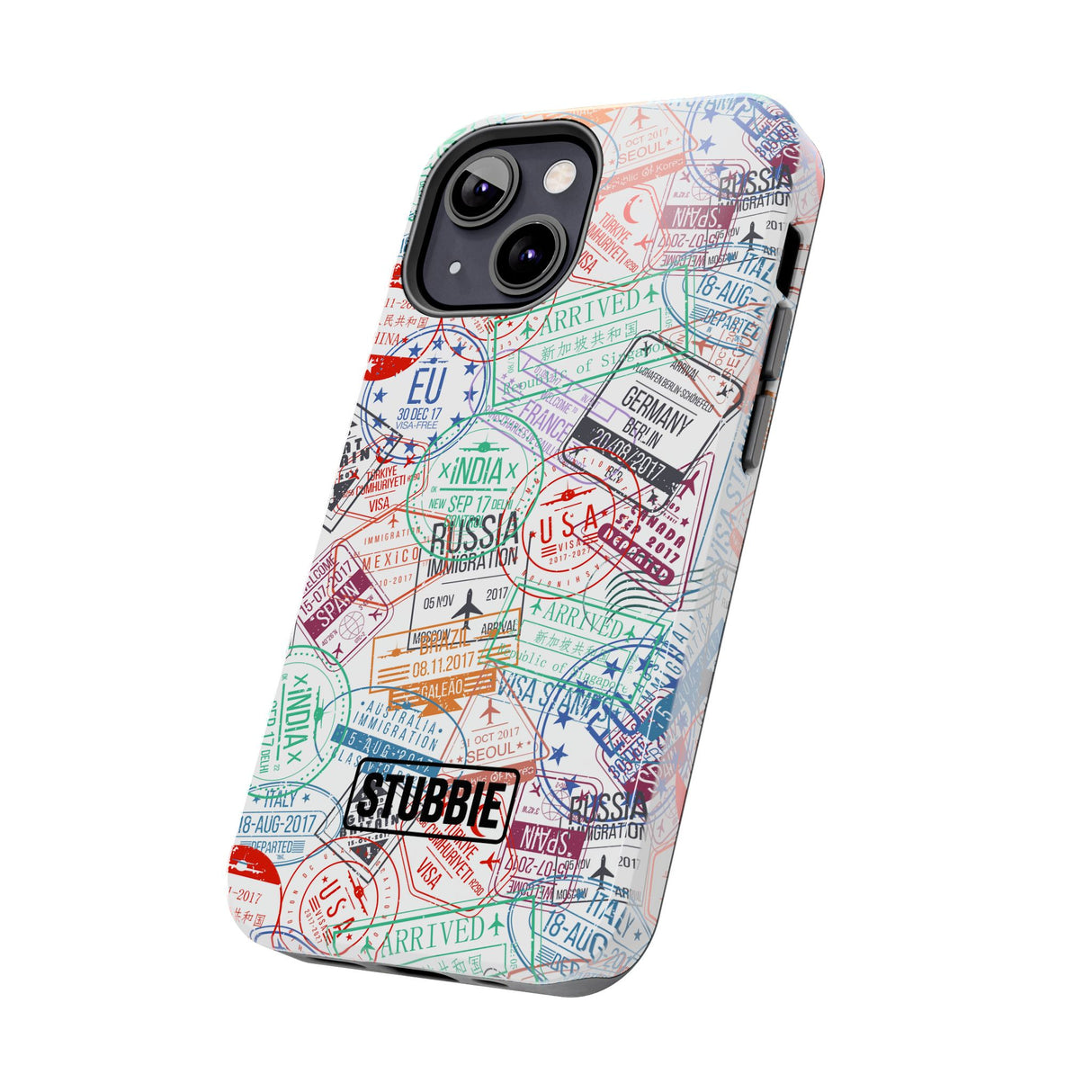 STUBBIE Phone Case for Apple iPhone - Travel Stamp Stubbie