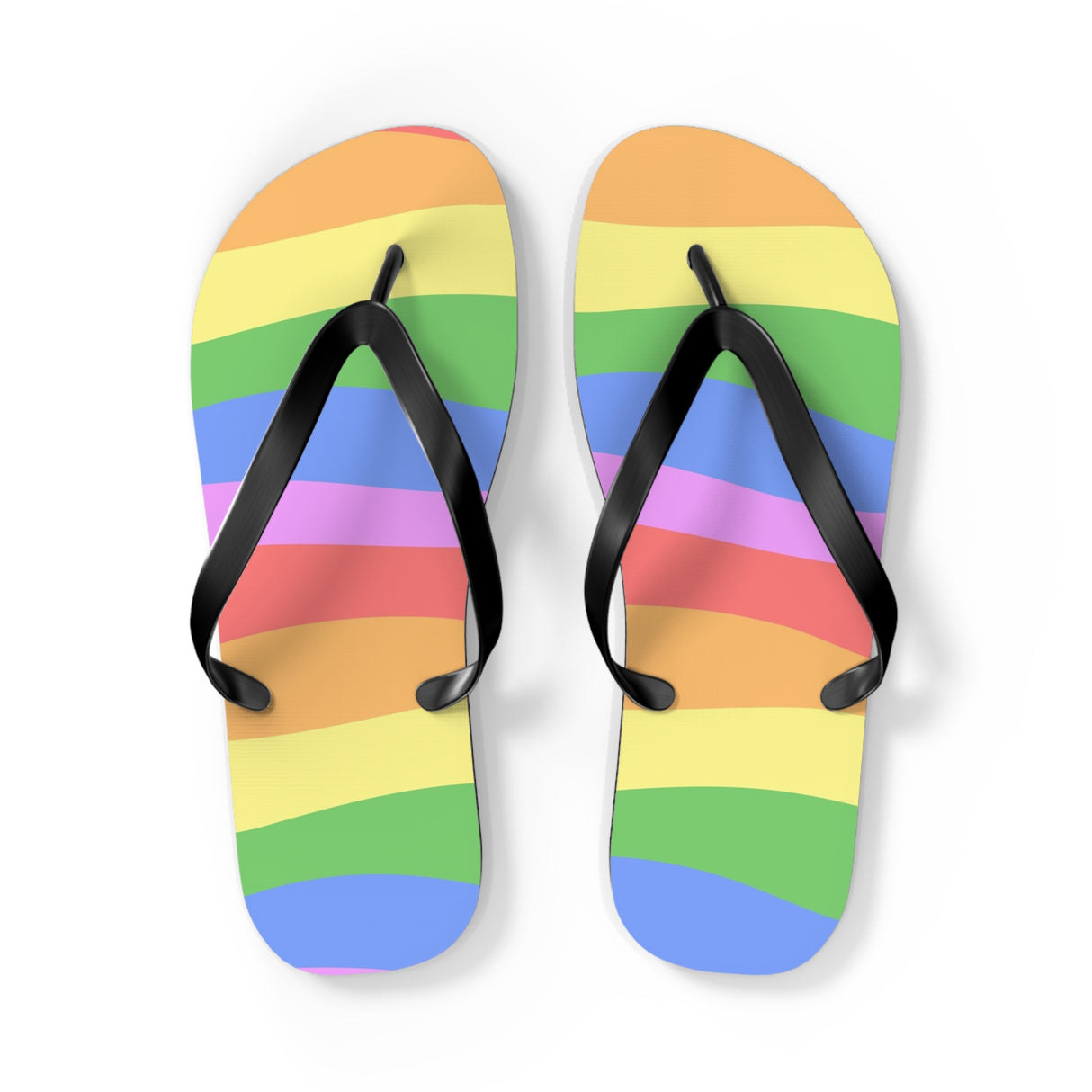 Bright Rainbow Flip Flops