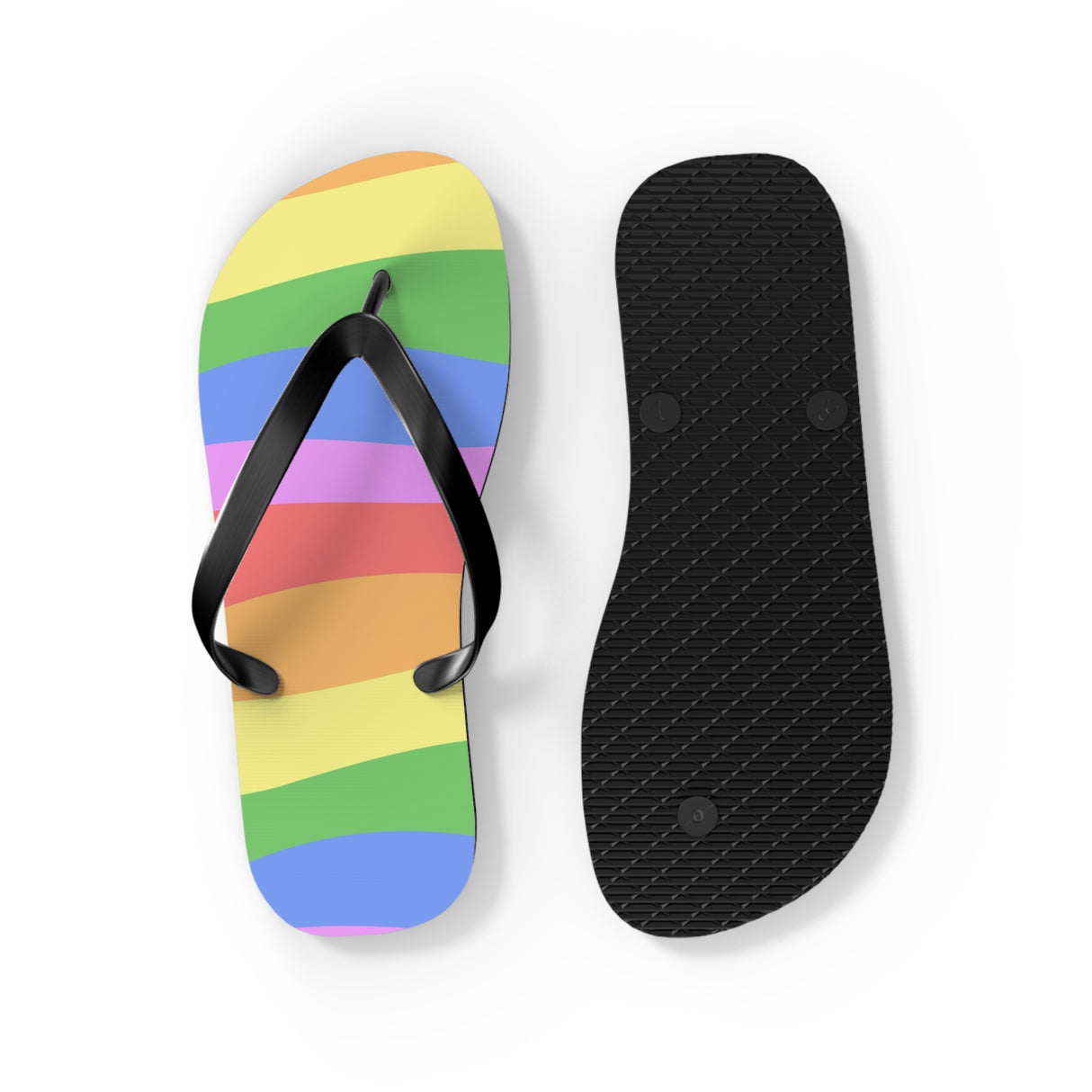 Bright Rainbow Flip Flops