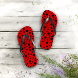 Black Polka Dot Flip Flops
