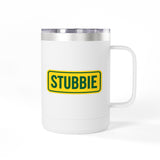 STUBBIE Coffee Mug Tumbler, 15oz - Aussie Yellow Stubbie